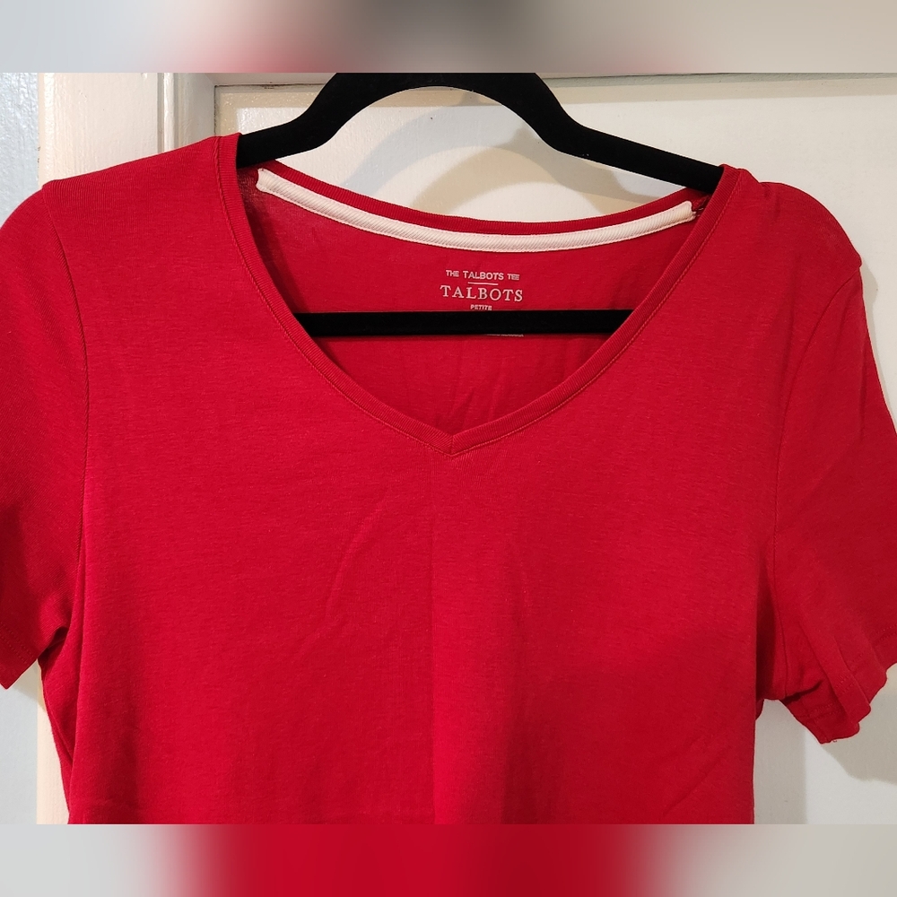 Women's Talbots Red Tee, Size L/P - Picture 4 of 8